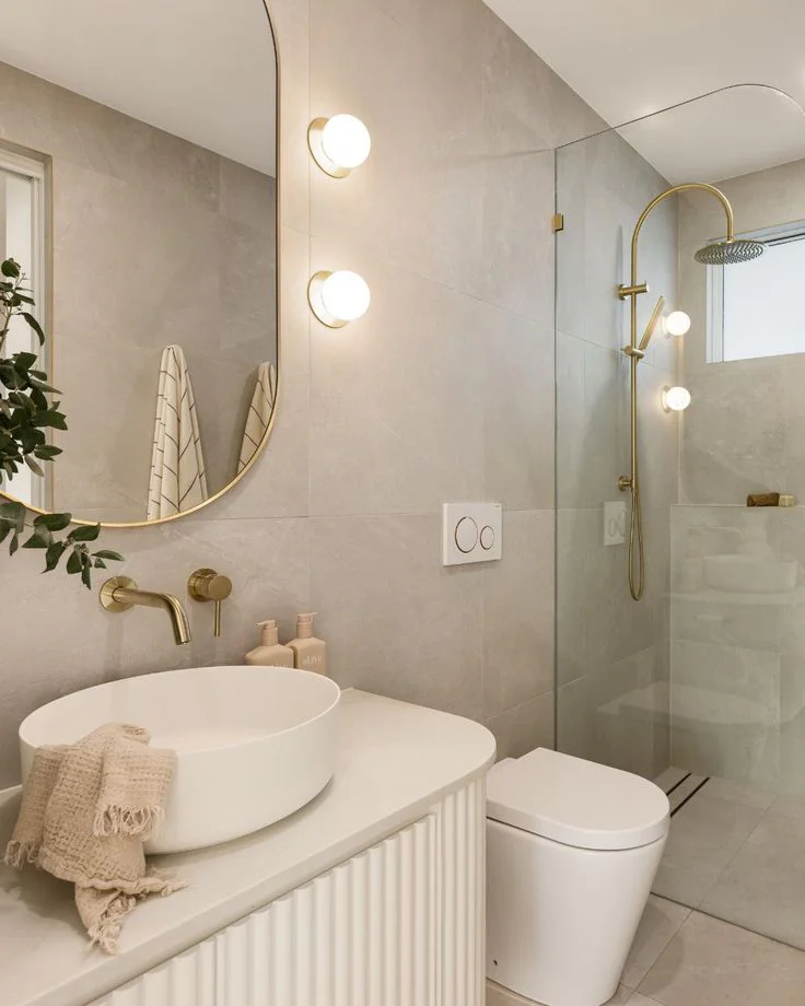 Modern Brisbane bathroom with refined tile selection